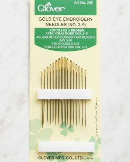 Agujas multipropósito Clover con ojo dorado No. 3–9 – Paquete x16
