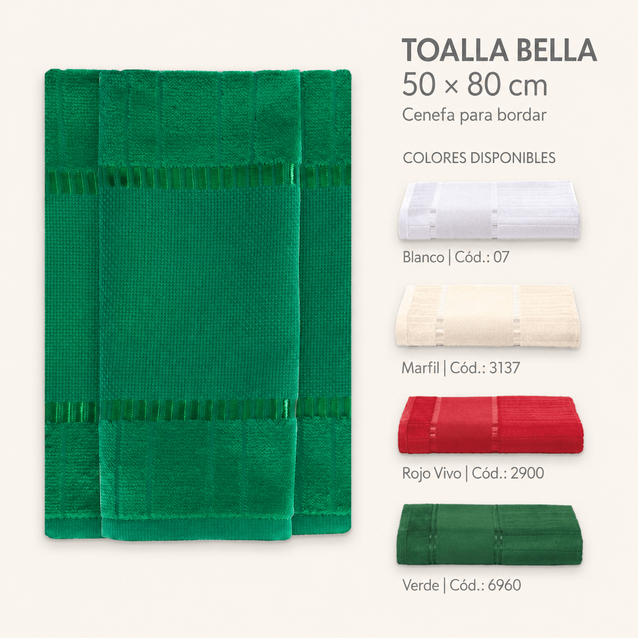 Toalla Döhler Bella para bordar 50 × 80 cm – Cenefa de 60 puntos Toalla Döhler Bella para bordar 50 × 80 cm – Cenefa de 60 puntos
