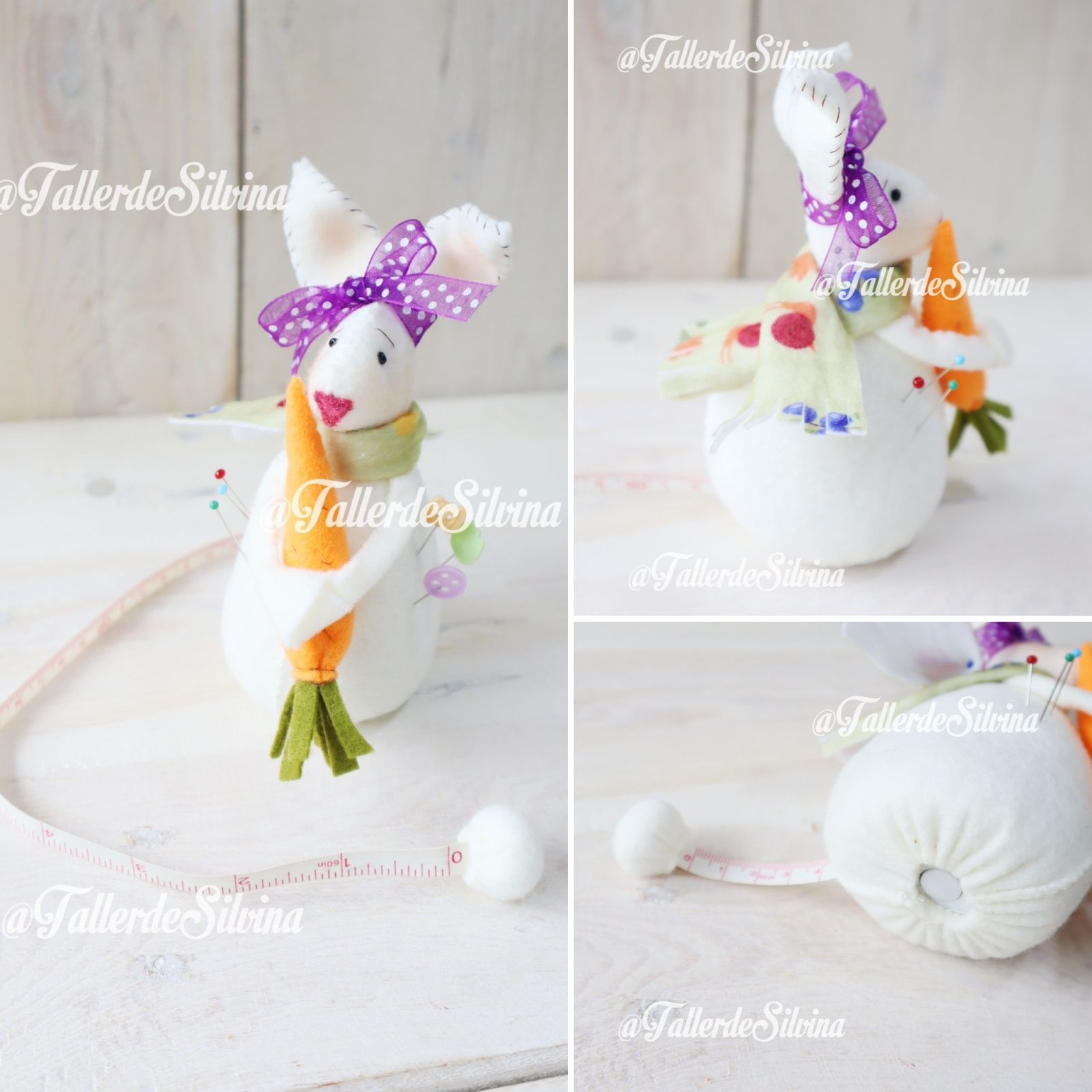 Alfiletero Porta Metro Conejita – Kit en Paño Lency taller de silvina