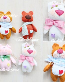 Prendedores Dulces Mascotitas – Kit en Paño Lency