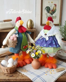Don Pepe & Doña Pepa Gallinas Granjeras – Kit de manualidades cocina decorativa en paño lency