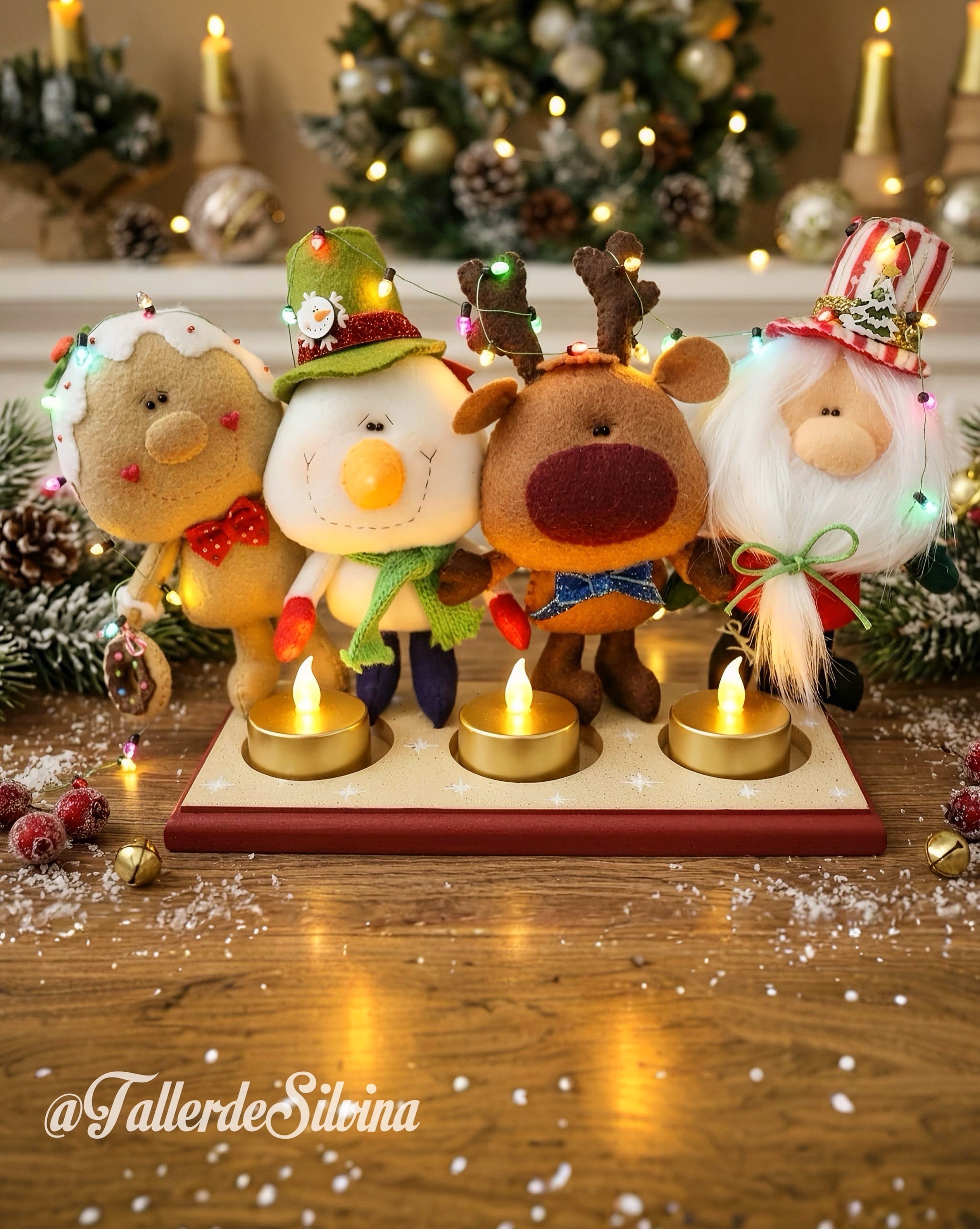 Porta - Velas Cabezones – Kit navideño en paño lency Porta - Velas Cabezones – Kit navideño en paño lency