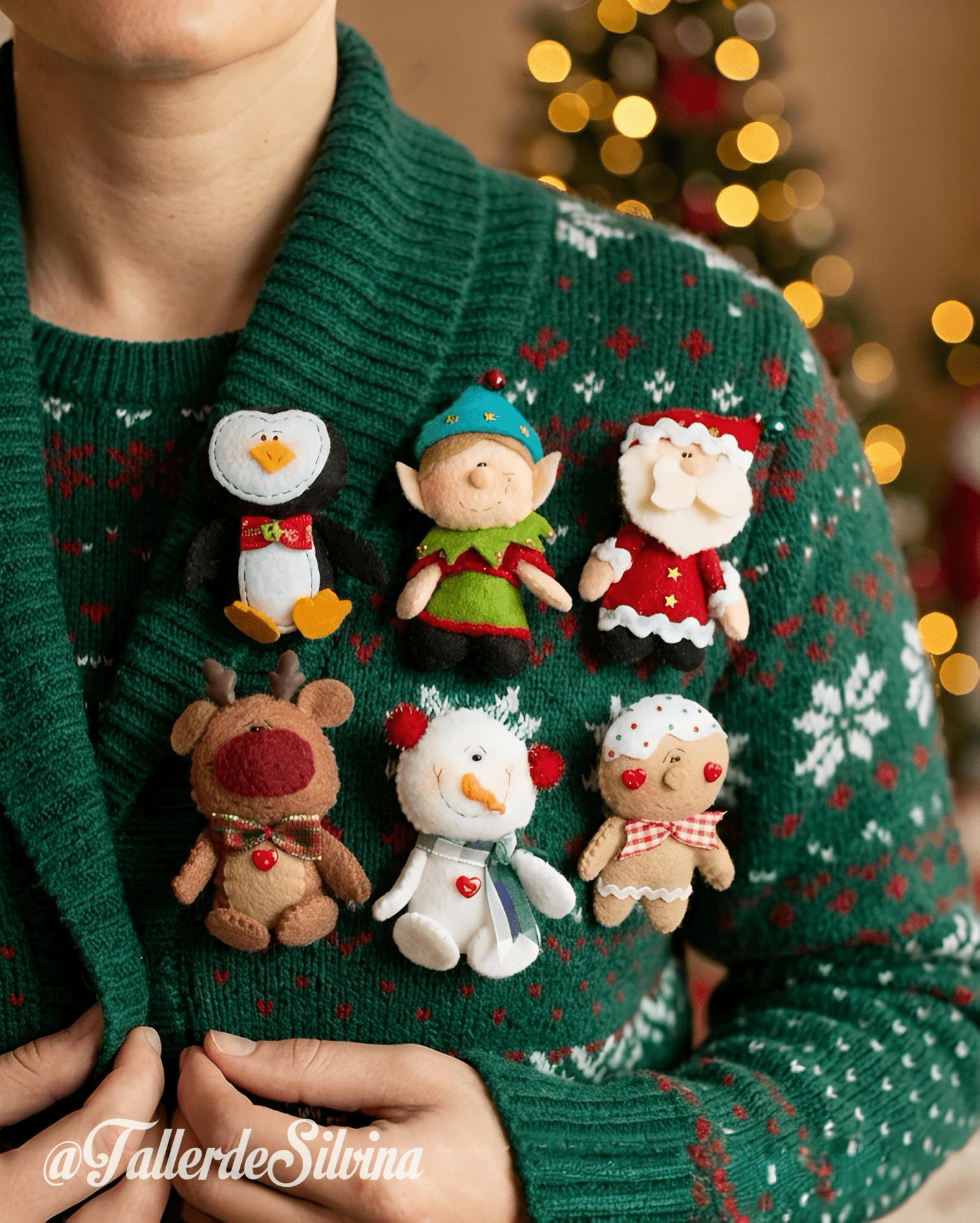 Prendedores Mini Navidad – Kit navideño en paño lency