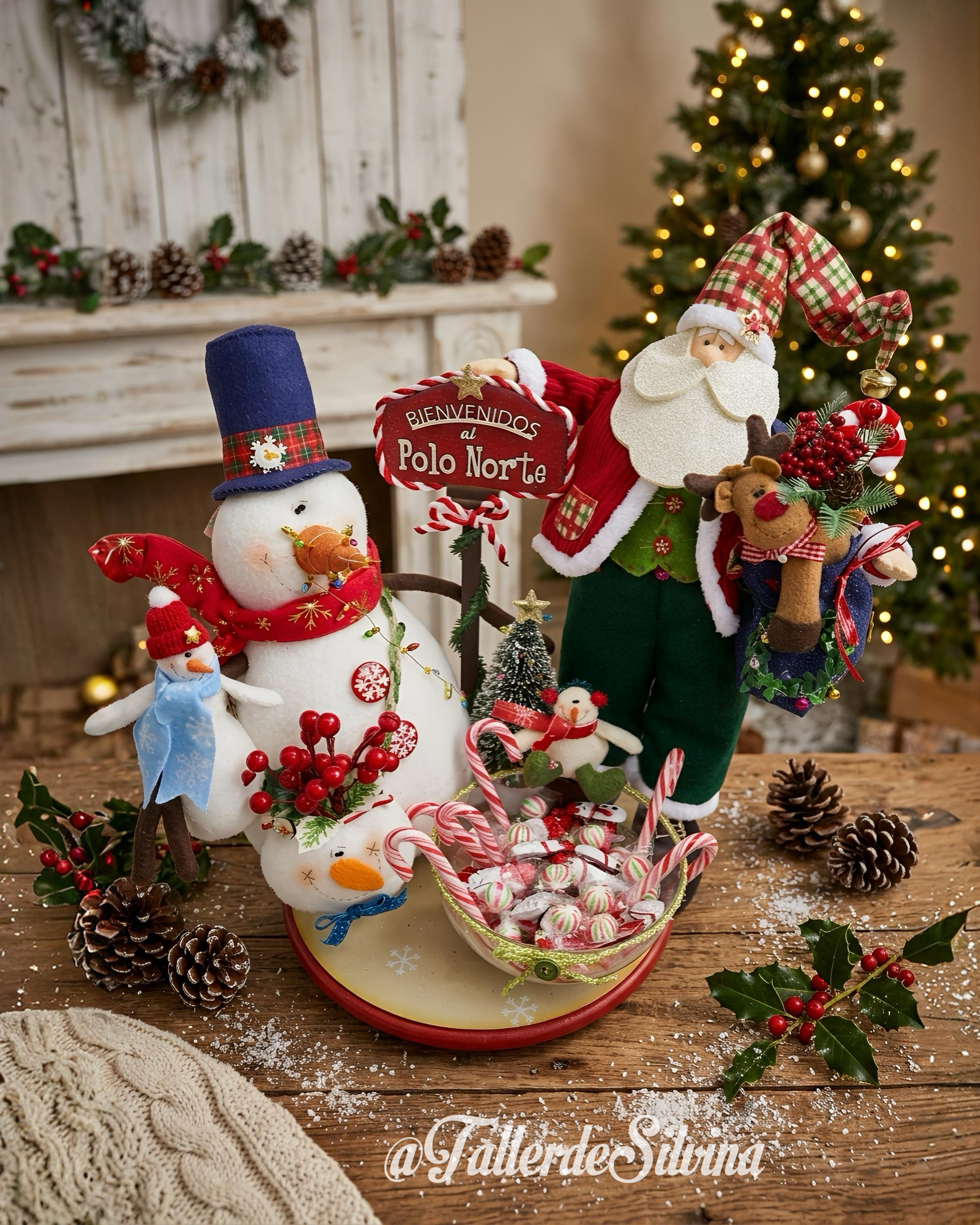 Familia Dulcero Polo Norte – Kit navideño en paño lency