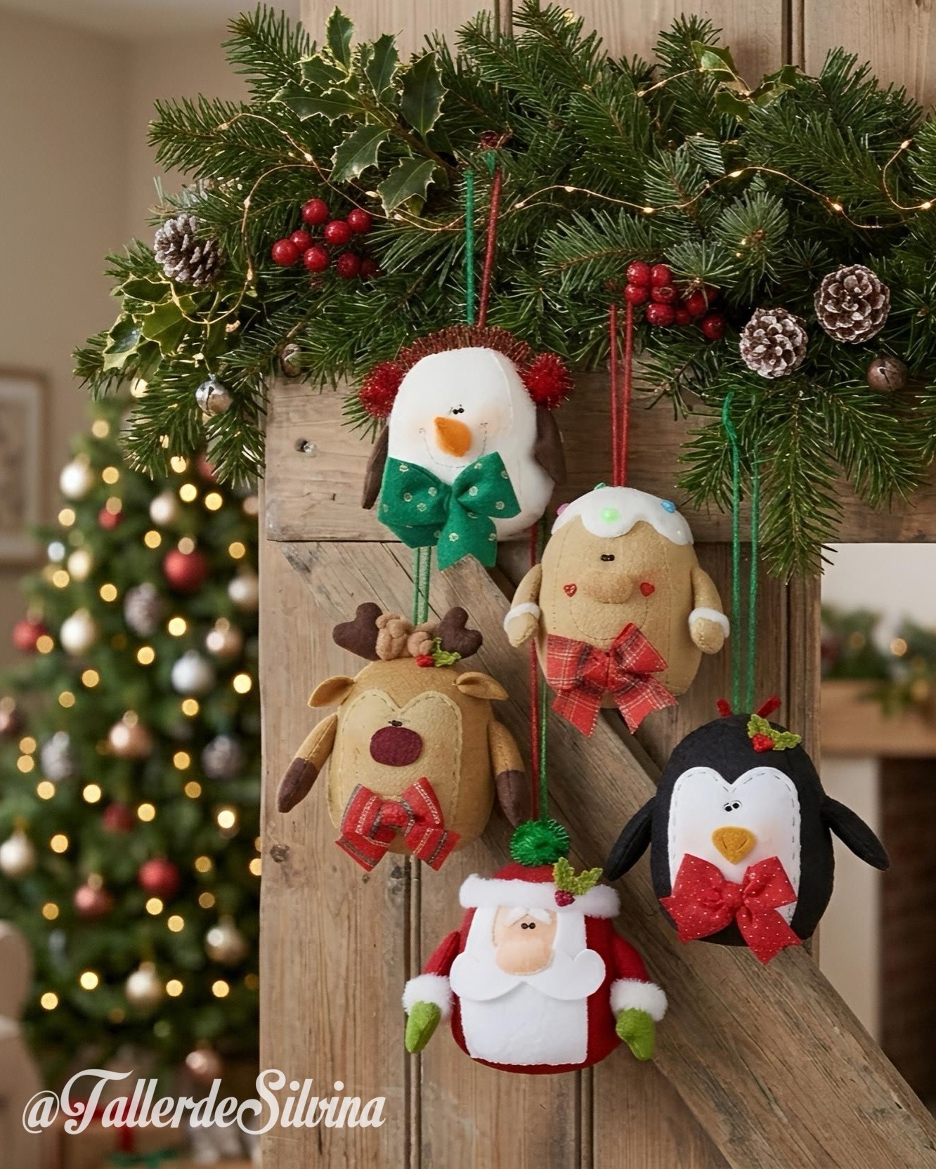 Ornamentos Cabezones – Kit navideño en paño lency Ornamentos Cabezones – Kit navideño en paño lency