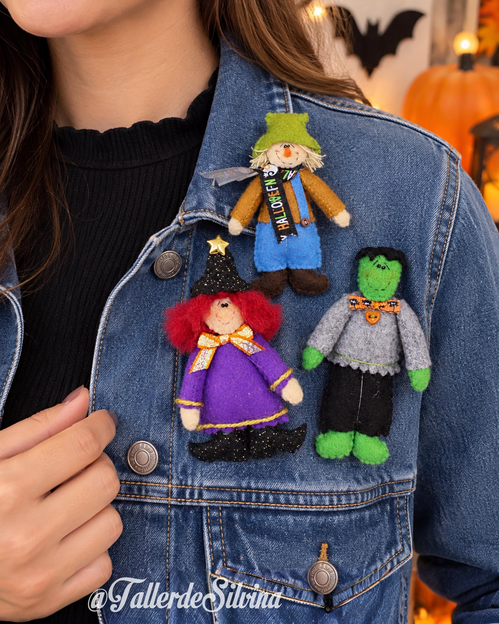 prendedores mini halloween – Kit halloween en paño lency