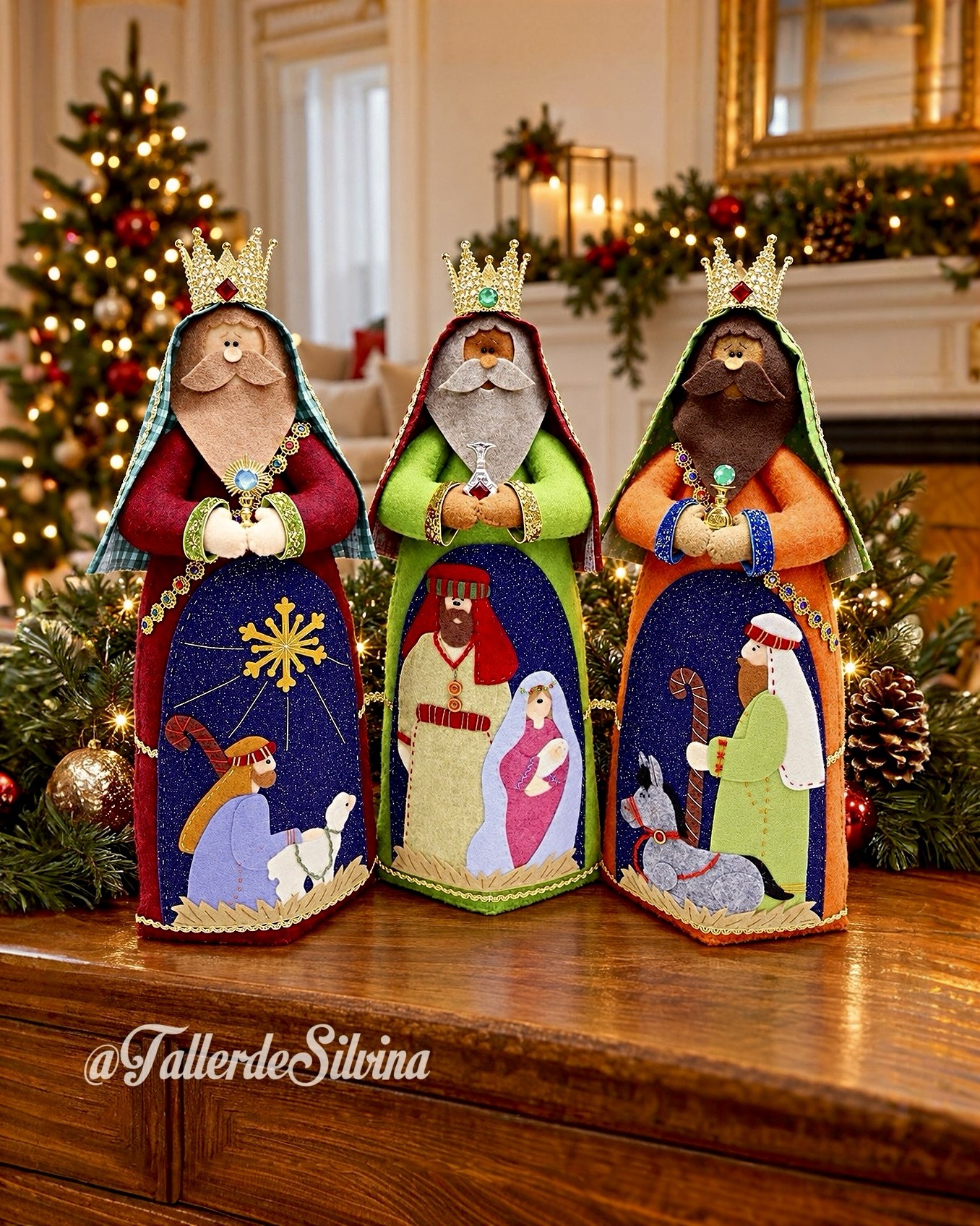 Los tres Reyes de Belén – Kit navideño en paño lency Los tres Reyes de Belén – Kit navideño en paño lency