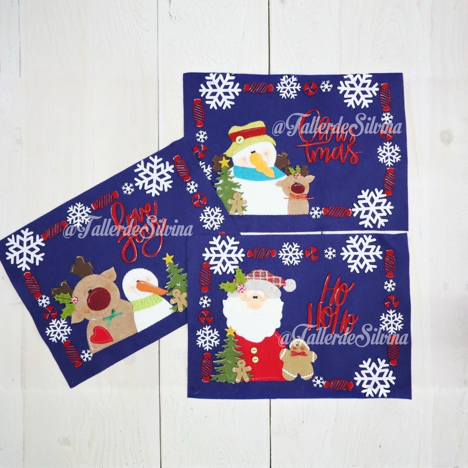Individuales fiesta navideña – Kit navideño en paño lency
